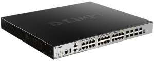Коммутатор D-LINK Коммутатор/ Managed L3 Stackable Switch 20x1000Base-T PoE, 4x10GBase-X SFP+, 4xCombo 1000Base-T PoE/SFP, PoE Budget 370W (740W with DPS-700), Surge