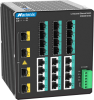 Управляемый промышленный Full Gigabit Ethernet коммутатор 3 уровня, 12 x 1G RJ45, 12 x 1G SFP, 4 x 10G SFP+, питание 2 x 12~48VDC, монтаж на DIN-рейку