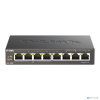 D-Link DGS-1008P/F1A Неуправляемый коммутатор с 8 портами 10/100/1000Base-T (4 порта PoE 802.3af/at, PoE-бюджет 60 Вт)