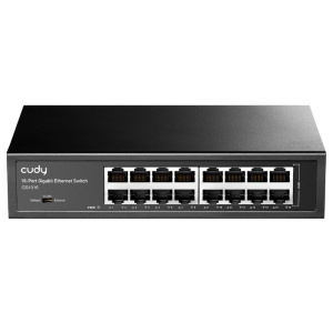 Коммутатор CUDY 16-Port Gigabit Metal Switch 16-Port Gigabit Switch, 16 Gigabit RJ45 Ports, IGMP Snooping, Loop Detection/Prevention, 802.1p/DSCP QoS,