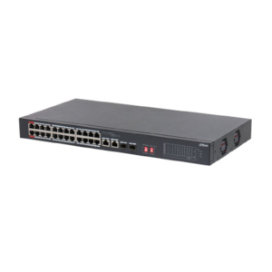 DAHUA DH-S3226-24ET-240 24-портовый неуправляемый коммутатор с РоЕ, 24xRJ45 100Mb PoE, 2хКомбо SFP/RJ45 1Gb uplink, суммарно 240Вт, коммутация 8.8 Гби DAHUA DH-S3226-24ET-240 24-портовый неуправляемый коммутатор с РоЕ, 24xRJ45 100Mb PoE, 2хКомбо SFP/RJ45 1Gb uplink, суммарно 240Вт, коммутация 8.8 Гби
