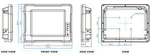 Промышленный монитор R10L100-MLT2/GS/MK, 10.4", G-WIN LCD, 1024 x 768, 350 нит, VGA (DB-15), AR-покрытие, транспортное крепление Yoke Mount, алюминиев
