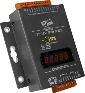 8-портовый программируемый преобразователь Modbus RTU/ASCII в Modbus TCP с возможностью питания PoE, с индикацией