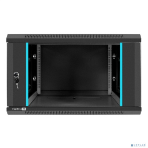 Exegate EX298606RUS Шкаф телекоммуникационный 19" настенный 6U ExeGate EC-WM-6U.600.G.BLACK (19”, 6U, 600x600x370mm (ШхГхВ), передняя дверь закаленное