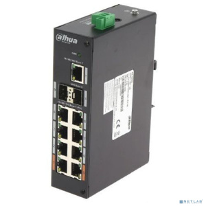 DAHUA DH-PFS3211-8GT-120 8-портовый гигабитный неуправляемый коммутатор с PoE, уличное исполнение, 8xRJ45 1Gb PoE, 1xRJ45 1Gb + 2xSFP 1Gb uplink, сумм