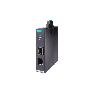 Промышленный медиаконвертер Gigabit Ethernet 10/100/1000BaseTX в 100/1000BaseSFP с поддержкой PoE/PoE+