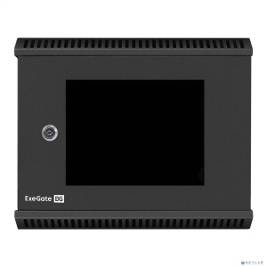 Exegate EX298624RUS Шкаф телекоммуникационный 10" настенный 6U ExeGate EC-WM-6U.280.G.BLACK (10”, 6U, 350x280x287mm (ШхГхВ), передняя дверь закаленное