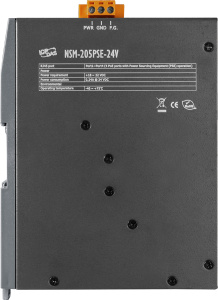 Коммутатор 5 x PoE 10/100BaseTX, питание 24 В пост., металлический корпус