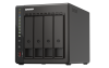 Сетевой RAID-накопитель, 4 отсека 3,5"/2,5", 2 порта 2,5 GbE BASE-T, 2 HDMI-порта. Intel Celeron J6412 2,0 ГГц (2,6 ГГц), 8 ГБ.