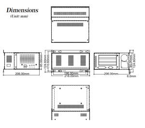Корпус PAC-53GHWPX/180W, компактный, Half size, 3-слотовый, 1 x 2.5" HDD, 2 x USB, белый, ACE-A618C-RS-R10 (180 Вт), RoHS