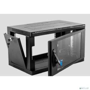 ЦМО Шкаф телекоммуникационный настенный сварной 6U (600 x 500) съёмные стенки, дверь стекло, чёрный, ШРН-6.500-9005