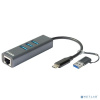 D-Link DUB-2332/A1A Сетевой адаптер Gigabit Ethernet / USB Type-C с 3 портами USB 3.0 и переходником USB Type-C / USB Type-A