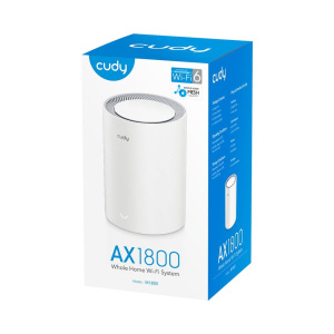 Маршрутизатор CUDY AX1800 Wi-Fi 6 Mesh Solution 1-Pack, Chipset MediaTek, Dual-Band, 802.11ax/ac/a/b/g/n, 1201Mbps at 5GHz + 574Mbps at 2.4GHz, 2 Gig