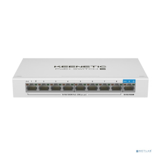 Keenetic POE+ SWITCH 9 (KN-4710) 9-портовый гигабитный коммутатор с 8 портами PoE+ и бюджетом мощности 120 Вт