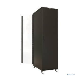 Hyperline TTBR-4281-AS-RAL9004 Шкаф напольный 19-дюймовый, 42U, 2055x800х1000 мм (ВхШхГ), передняя дверь стеклянная, задняя дверь сплошная, ручка с за