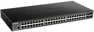 Коммутатор D-Link Управляемый L2 коммутатор, 48x1000Base-T, 4х10GBase-X SFP+, CLI, консольный порт RJ-45