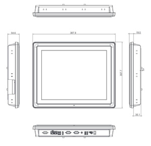 Промышленный безвентиляторный компьютер GOT5152T-845 J-US, дисплей 15" XGA, резистивный экран, процессор Intel Celeron N3060 до 2.48 ГГц, 1 x слот DDR