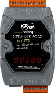 5-портовый программируемый преобразователь Modbus RTU/ASCII в Modbus TCP с возможностью питания PoE, с индикацией