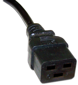 Шнур питания C19-Schuko угловая, 3х1.5, 220В, 16А, черный, 2 метра