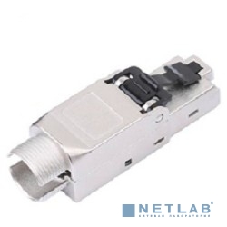 Hyperline PLUD-A-8P8C-S-C6A-SH Разъем полевой оконцовки RJ-45 (8P8C) под витую пару, угловой, для одножильного кабеля, toolless, категория 6A, экранир