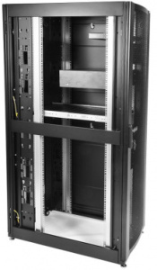 Шкаф серверный ЦМО (ШТК-СП-42.8.12-44АА-9005) напольный 42U 800x1200мм пер.дв.перфор. задн.дв.перфор. 2 бок.пан. направл.под винты 1350кг черный 890мм