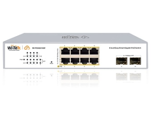 Коммутатор Wi-Tek WI-PCES310GF, настраиваемый PoE 120Вт, порты 8 PoE GE + 2 SFP, Easy Smart