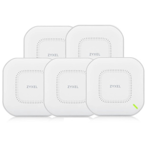 Zyxel NebulaFlex Pro WAX610D, Комплект из пяти гибридных точек доступа WiFi 6, 802.11a/b/g/n/ac/ax (2,4 и 5 ГГц), MU-MIMO, антенны 4x4 с двойной диагр