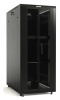 Шкаф серверный Hyperline (TTBR-4281-DD-RAL9004) напольный 42U 800x1000мм пер.дв.перфор.2ств. задн.дв.перфор.2-хст. 2 бок.пан. 800кг черный 910мм 2055м