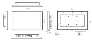 Панельный безвентиляторный компьютер GOT315WL-845-PCT-DC, дисплей15.6" TFT LCD, 1366 x 768 WXGA, 400 нит, процессор Intel Pentium N3710, 1.6 ГГц, DDR