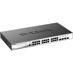 Коммутатор D-LINK Коммутатор/ DGS-1210-28X/ME Managed L2 Metro Ethernet Switch 24x1000Base-T, 4x10GBase-X SFP+, Surge 6KV, CLI, RJ45 Console, RPS