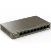 Коммутатор Tenda TEF1109P-8-63W Коммутатор неуправляемый PoE, 9 портов 9x100 Мбит/с, PoE 8х58 Вт, настольный