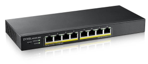 Коммутатор Zyxel Networks Smart L2 PoE+ Zyxel NebulaFlex GS1915-8EP, 8xGE PoE+, бесшумный (без вентилятора), бюджет PoE 60 Вт