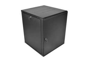 шкаф ЦМО Шкаф телекоммуникационный настенный разборный ЭКОНОМ 18U (600 350) дверь металл, цвет черный