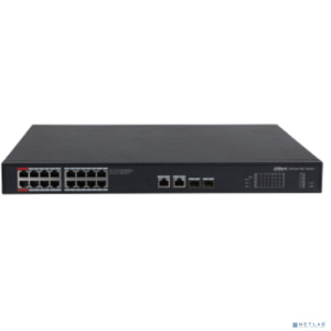 DAHUA DH-PFS3220-16GT-190 20-портовый управляемый гигабитный коммутатор с PoE, уровень L2, 16xRJ45 1Gb PoE, 2xRJ45 1Gb + 2xSFP 1Gb uplink, суммарно 19