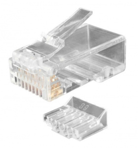 Коннектор Hyperline (PLUG-8P8C-UV-C6-100) UTP кат.6 RJ45 прозрачный (упак.:100шт)