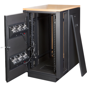 Шкаф Шкаф LANMASTER SOUNDPROOF звукоизолированный 24U 750x1130 мм, отделка под дерево, цвет лиственница