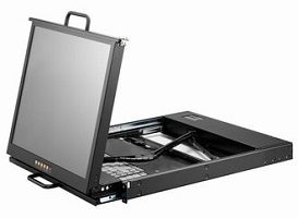Консоль для стойки 19" AMK701-17PBUS, высота 1U, TFT LCD 17", 1280x1024, 1 x PS2, англ. клавиатура, тачпад, 90 ~ 264В AC