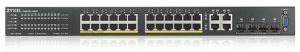 Коммутатор Zyxel Networks L2 PoE+ Zyxel NebulaFlex Pro GS2220-28HP, rack 19", 24xGE PoE+, 4xCombo (SFP/RJ-45), бюджет 375 Вт
