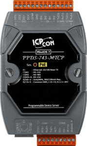 4-портовый программируемый преобразователь Modbus RTU/ASCII в Modbus TCP с возможностью питания PoE