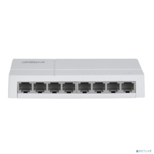 DAHUA DH-SF1008L 8-портовый неуправляемый коммутатор, 8x10/100 Base-T, коммутация 1.6 Гбит/с, MAC-таблица 2K, пластик