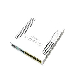Коммутатор MIKROTIK RB260GSP (CSS106-1G-4P-1S) RouterBOARD 260GSP 1xSFP, 5x10/100/1000 Gigabit Ethernet, PoE with indoor case and power supply