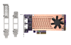 Карта расширения 2 слота M.2 2280 NVMe. Интерфейс PCIe Gen3 x4, 2 порта 2,5 GbE BASE-T.