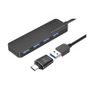 HARPER HUB-04M Black USB -концентратор, Интерфейс: 4 х USB 3.2, 1 х Micro USB Переходник: USB 3.0 / Type-C, Скорость передачи данных: до 5 Гб/с, Мате HARPER HUB-04M Black USB -концентратор, Интерфейс: 4 х USB 3.2, 1 х Micro USB Переходник: USB 3.0 / Type-C, Скорость передачи данных: до 5 Гб/с, Мате