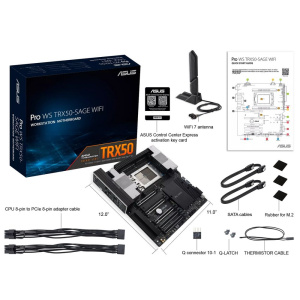 Материнская плата ASUS PRO WS TRX50-SAGE WIFI STR5 CEB 4xDDR5 5xPCIEx16 3xM.2 USB-C 2.5GLAN 10GLAN Wi-Fi 7