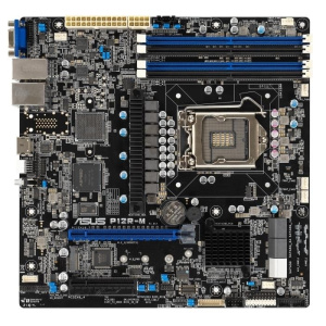 P12R-M Miсro-ATX, LGA 1200, 4x DDR4 DIMM (to 128GB ECC UDIMM), 4x USB 3.0 (2 rear), 6x SATA, 1x PCIE x16, 1x PCIE x8, 1xM.2 2280, LAN 2x 1Gb, Video AS