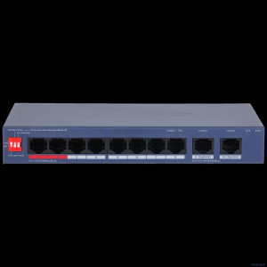 DAHUA DH-CS4010-8ET2GT-110 8-портовый PoE коммутатор управляемый 8 RJ45 10/100Мбит/с (PoE/PoE+/Hi-PoE/IEEE 802.3bt), 2 RJ45 10/100/1000Мбит/с (uplink