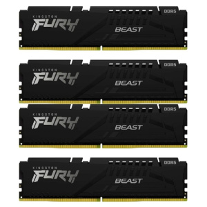 Модуль памяти DDR 5 DIMM 128Gb PC41600, 5200Mhz, Kingston FURY Beast Black XMP CL40 (Kit of 4) (KF552C40BBK4-128)