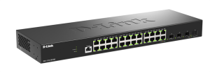 Коммутатор D-Link Управляемый L2 коммутатор, 24x1000Base-T, 4x10GBase-X SFP+, защита от статического электричества до 6 кВ, CLI, консольный порт RJ-45