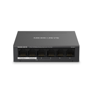 Коммутатор MERCUSYS Коммутатор/ 6-Port 10/100 Mbps Desktop Switch with 4-Port PoE+ PORT: 4? 10/100 Mbps PoE+ Ports, 2? 10/100 Mbps Non-PoE Ports SPEC: Compatible with