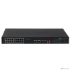 DAHUA DH-PFS3218-16ET-135 18-портовый неуправляемый коммутатор с РоЕ, 16xRJ45 100Mb PoE, 2хКомбо SFP/RJ45 1Gb uplink, суммарно 135Вт, коммутация 7.2 Г